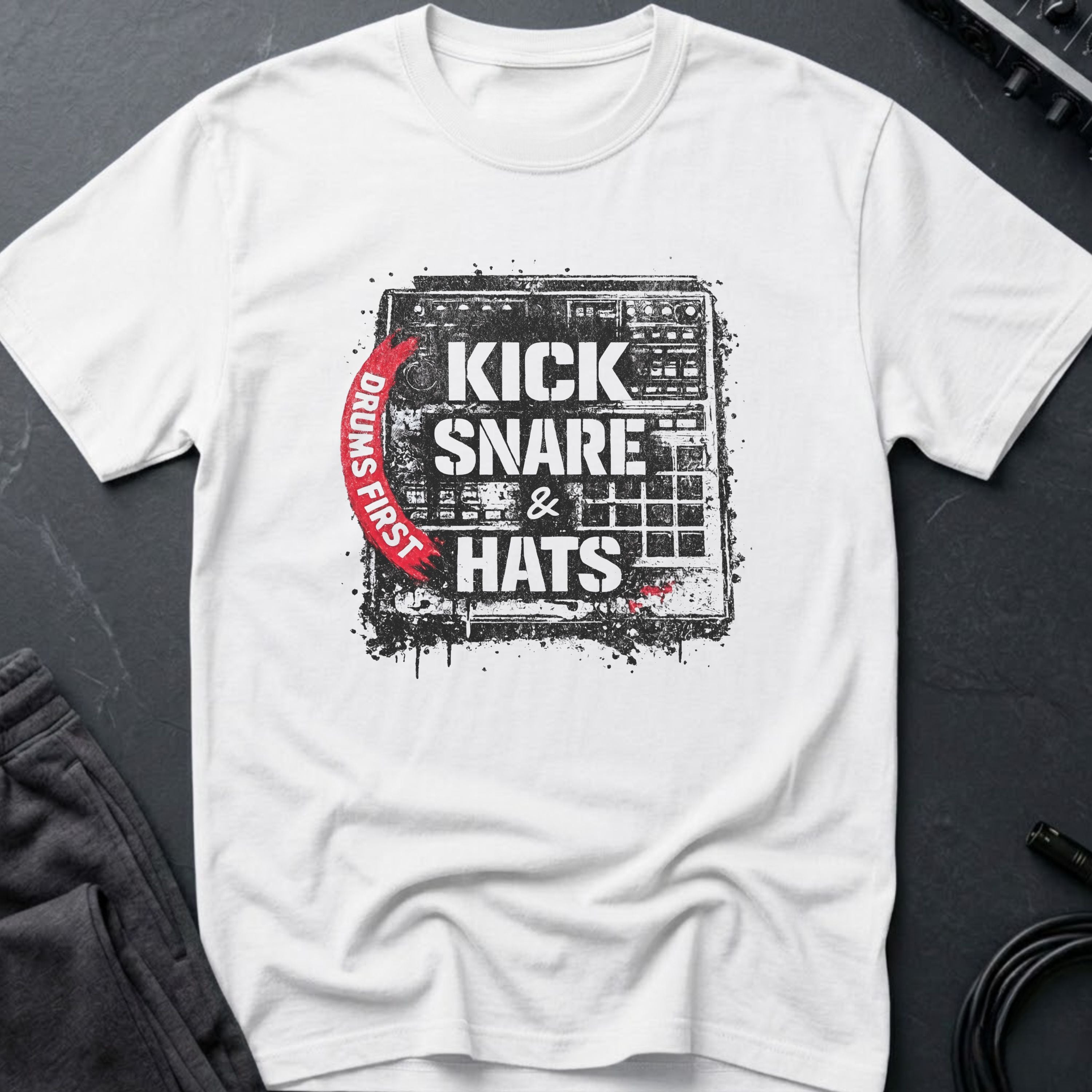 Kick, Snare & Hats Drum Machine T-Shirt