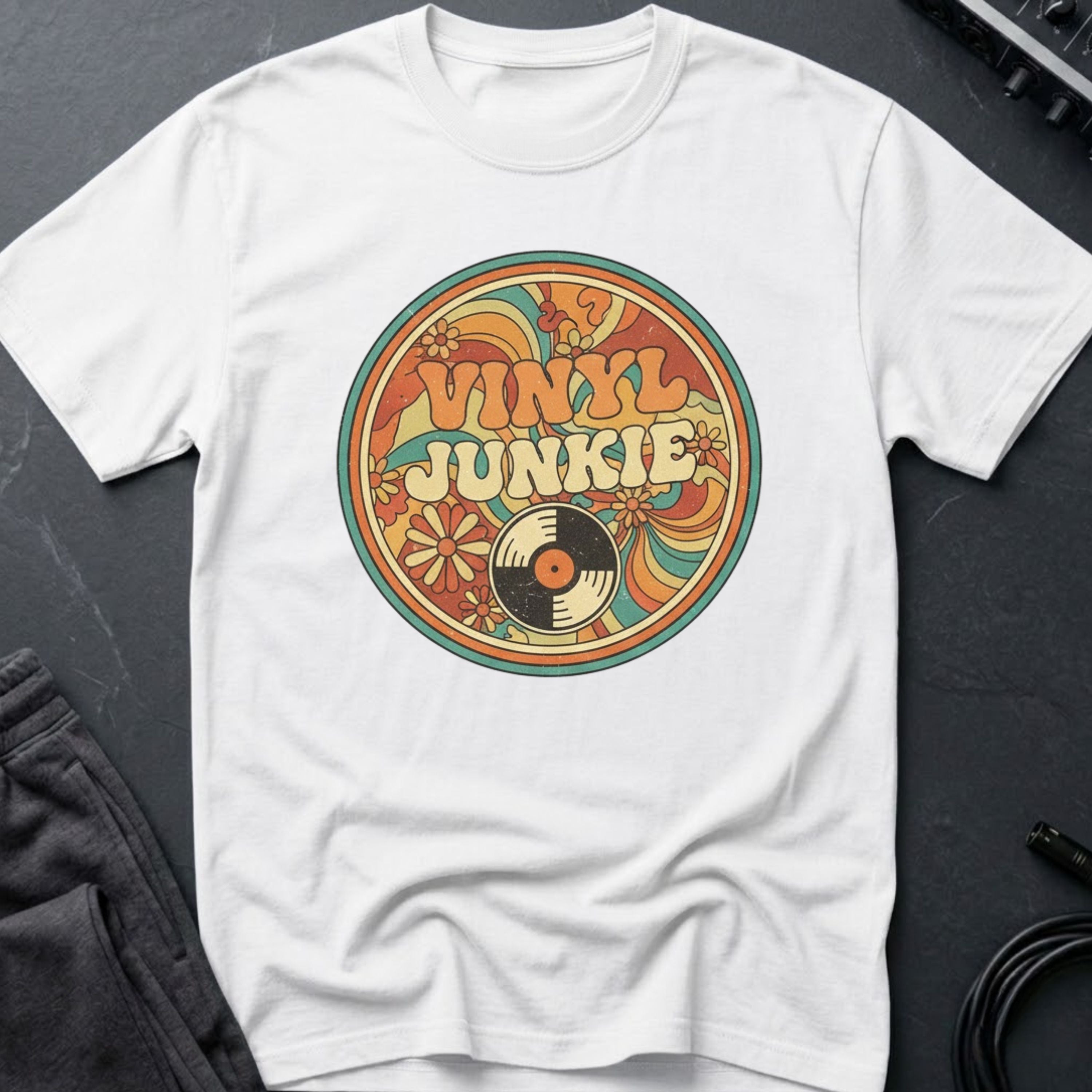 Vinyl Junkie Retro 70's T-Shirt