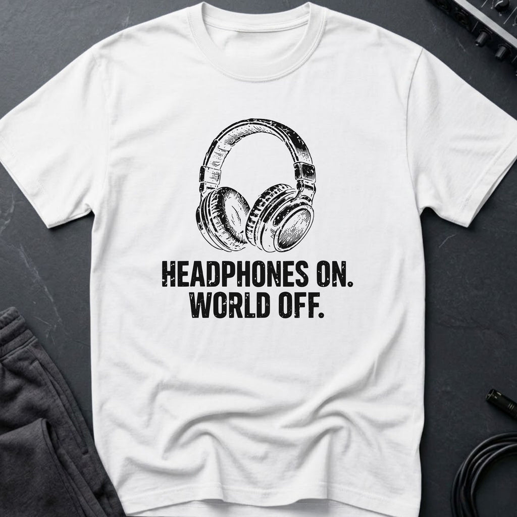 Headphones On. World Off. T-Shirt
