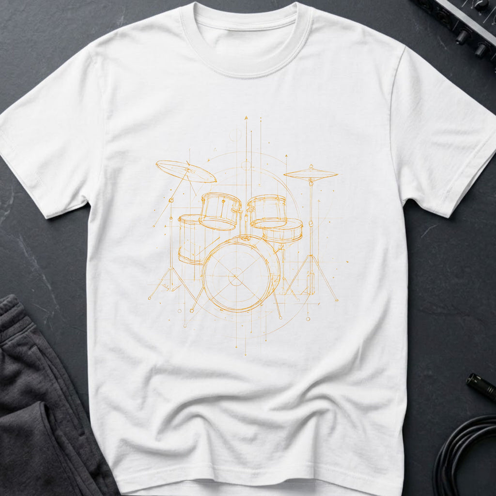 Drum Set Line Art T-Shirt