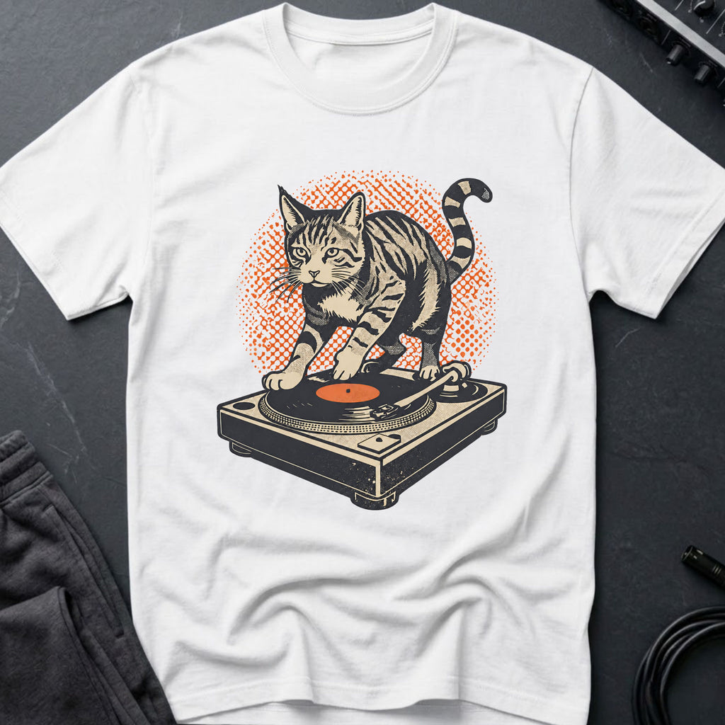Retro DJ Cat T-Shirt