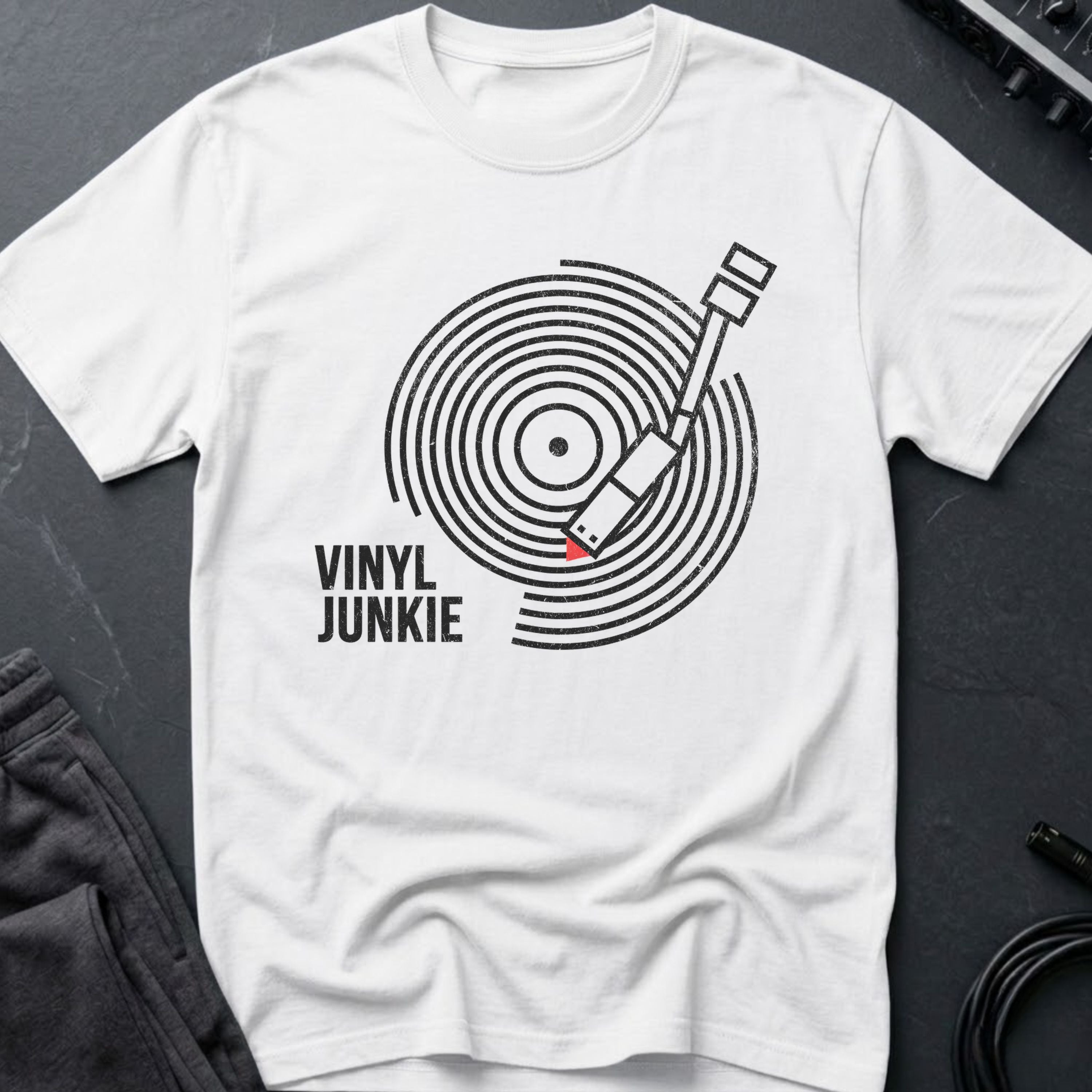 Vinyl Junkie B&W T-Shirt