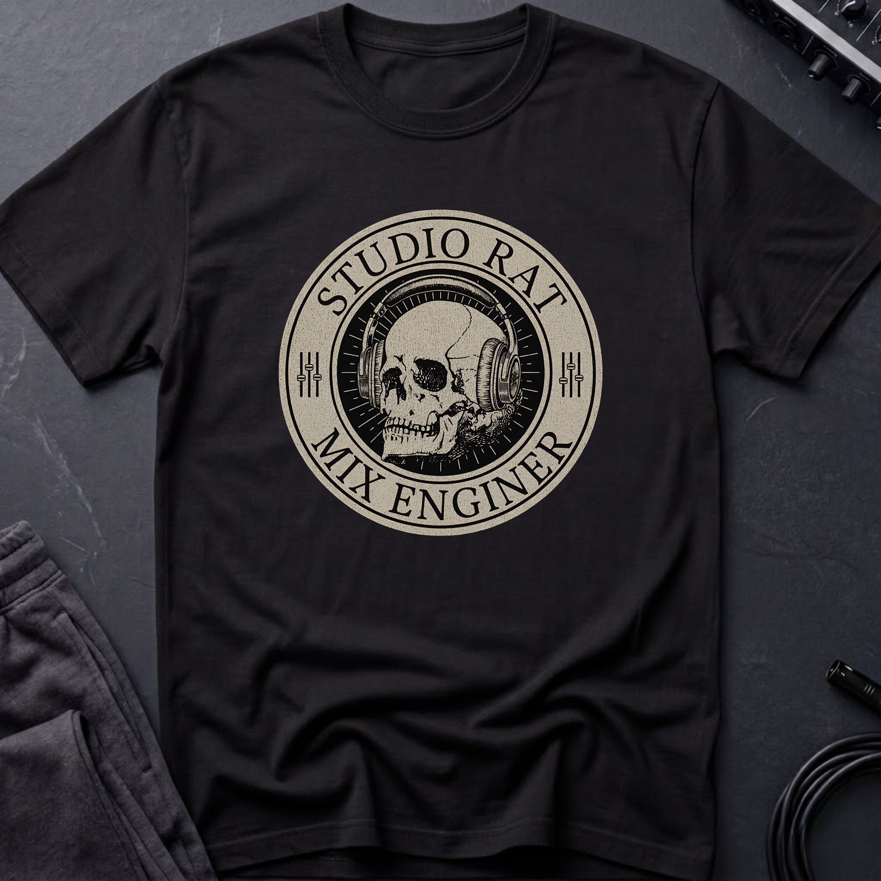 Studio Rat Mix Engineer Skull T-Shirt