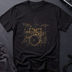 Drum Set Line Art T-Shirt