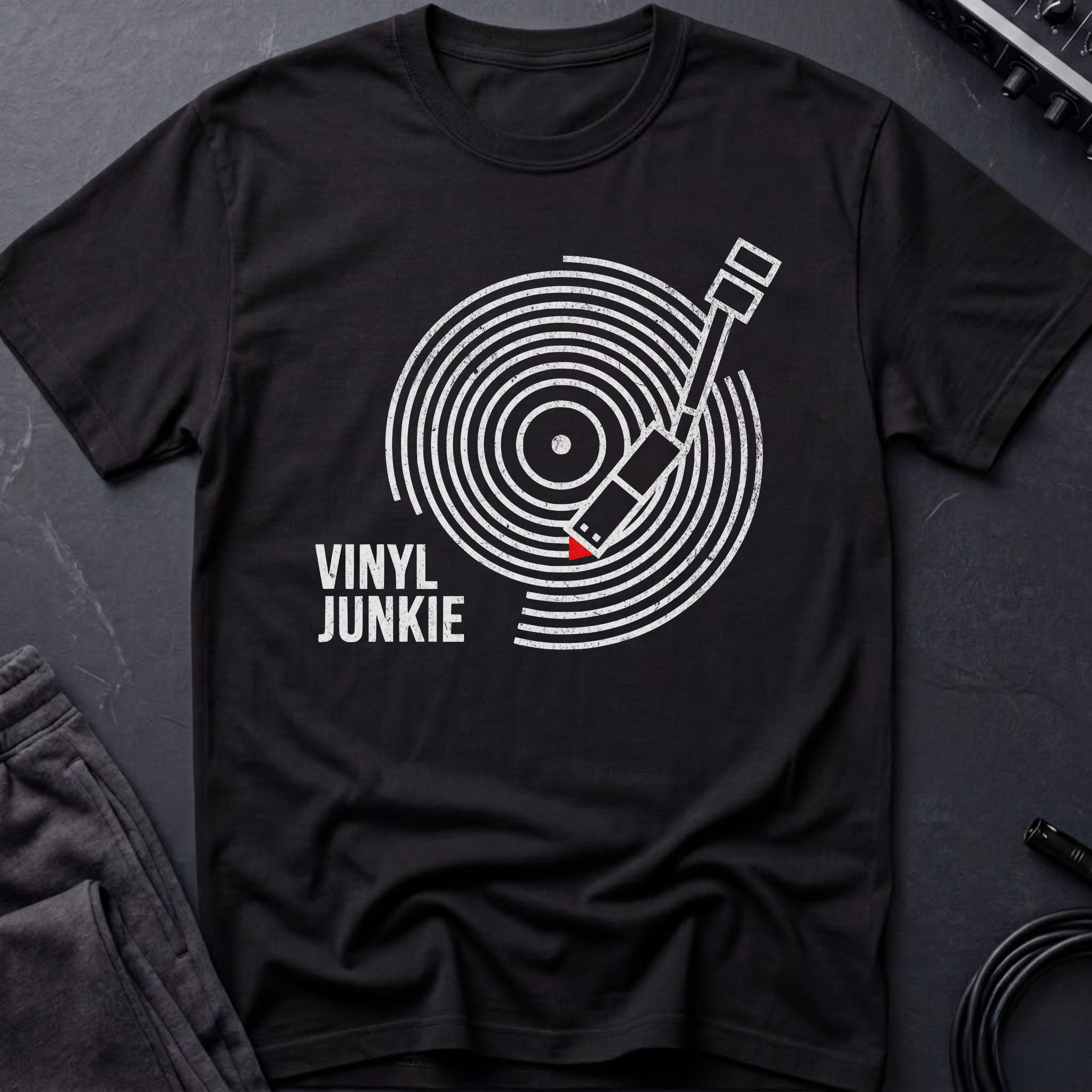 Vinyl Junkie B&W T-Shirt
