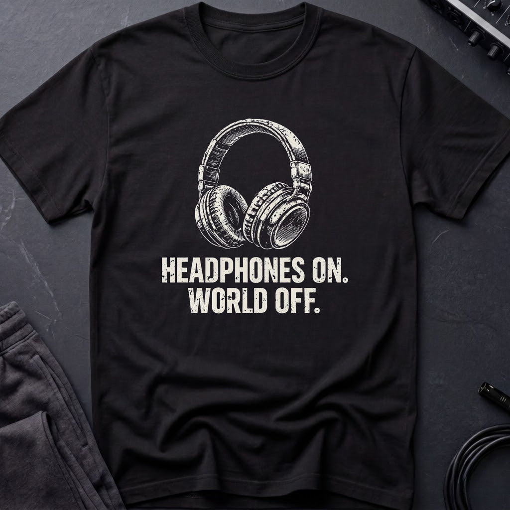 Headphones On. World Off. T-Shirt