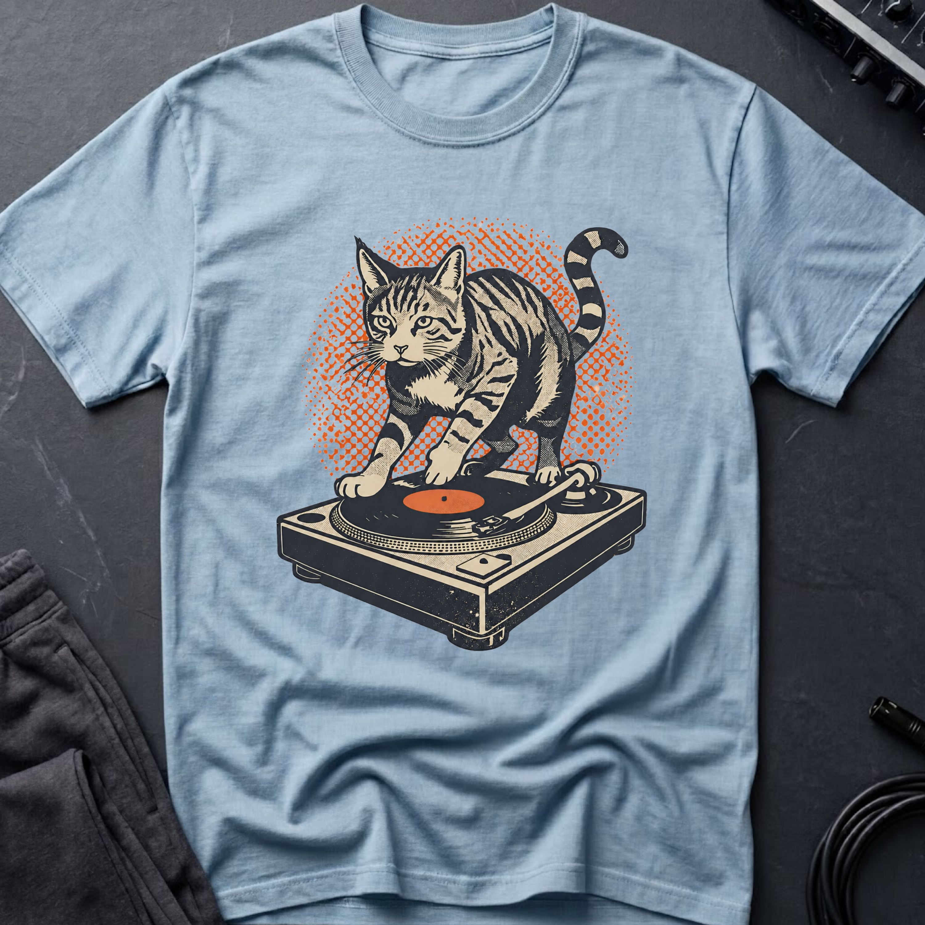 Retro DJ Cat T-Shirt
