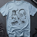 Music Coffee Line Art T-Shirt