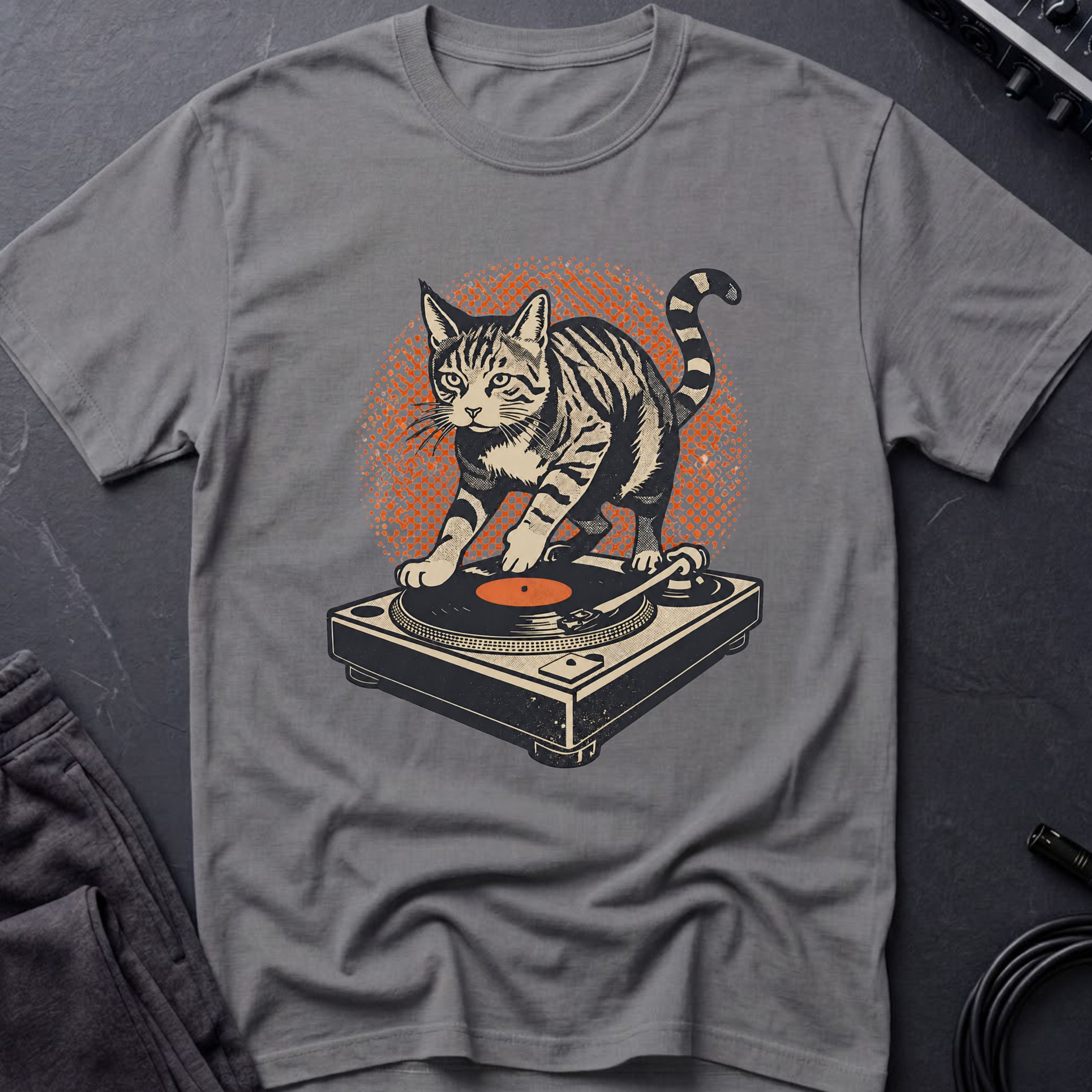Retro DJ Cat T-Shirt