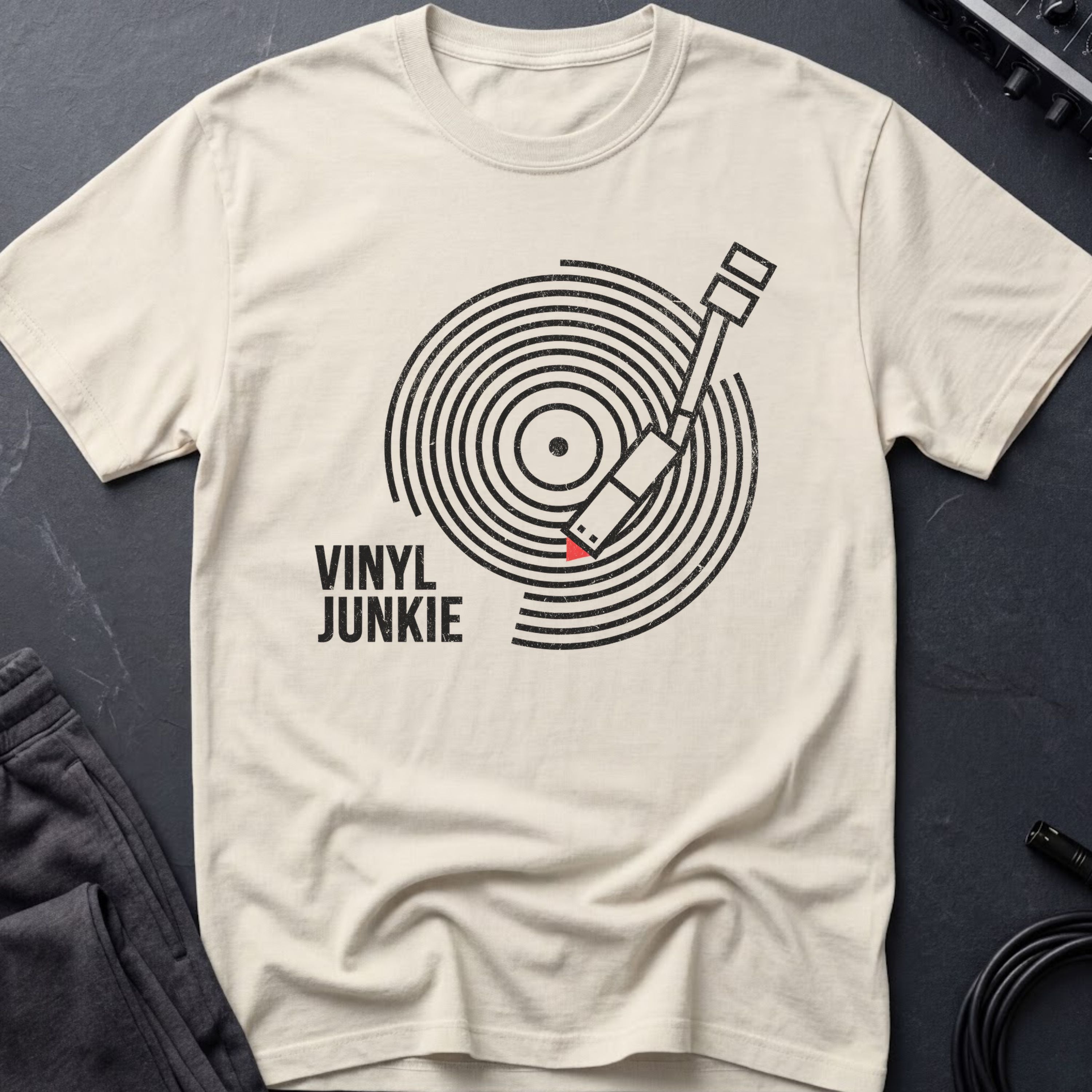 Vinyl Junkie B&W T-Shirt