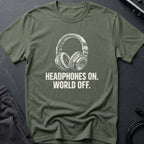 Headphones On. World Off. T-Shirt