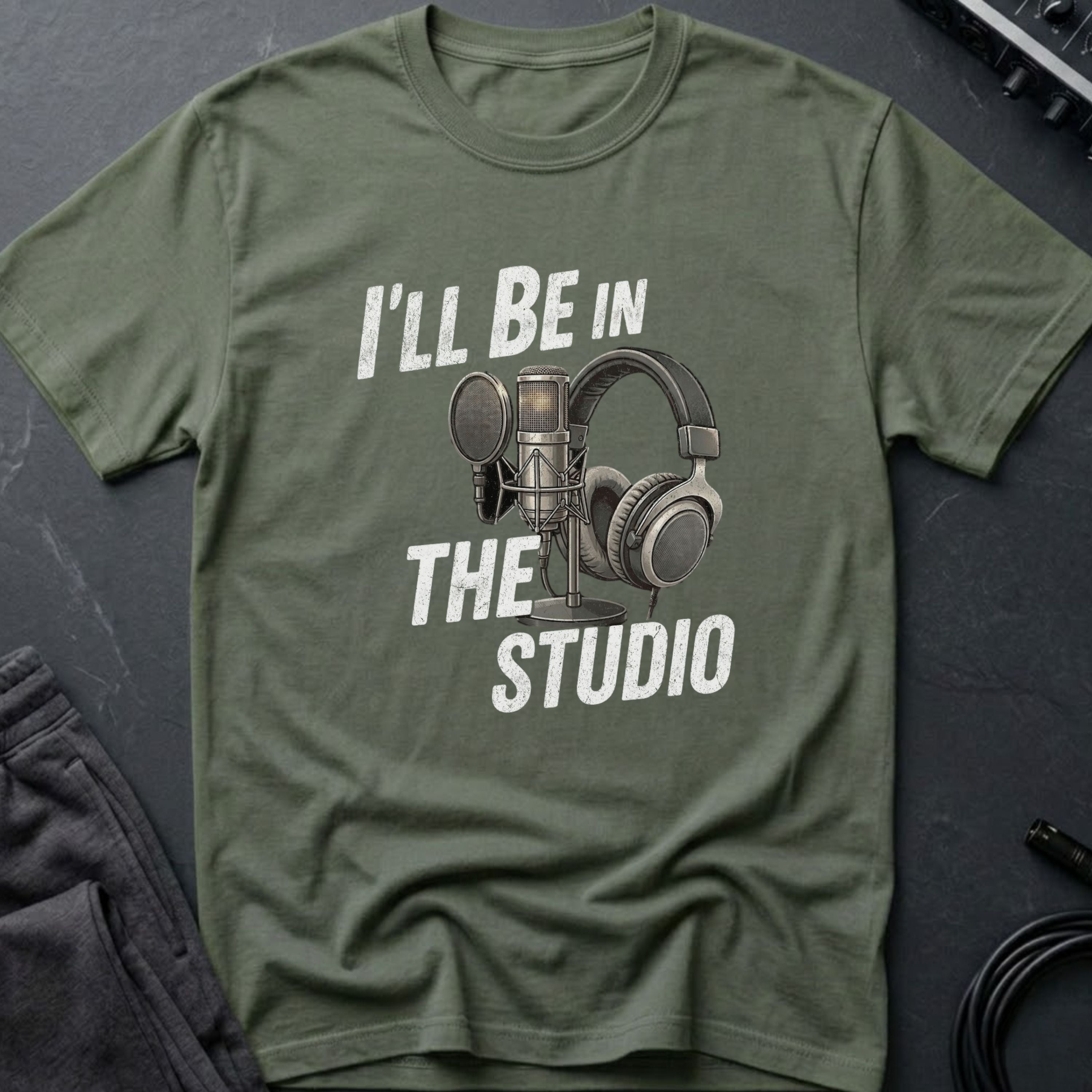 I'll Be In The Studio B&W T-Shirt