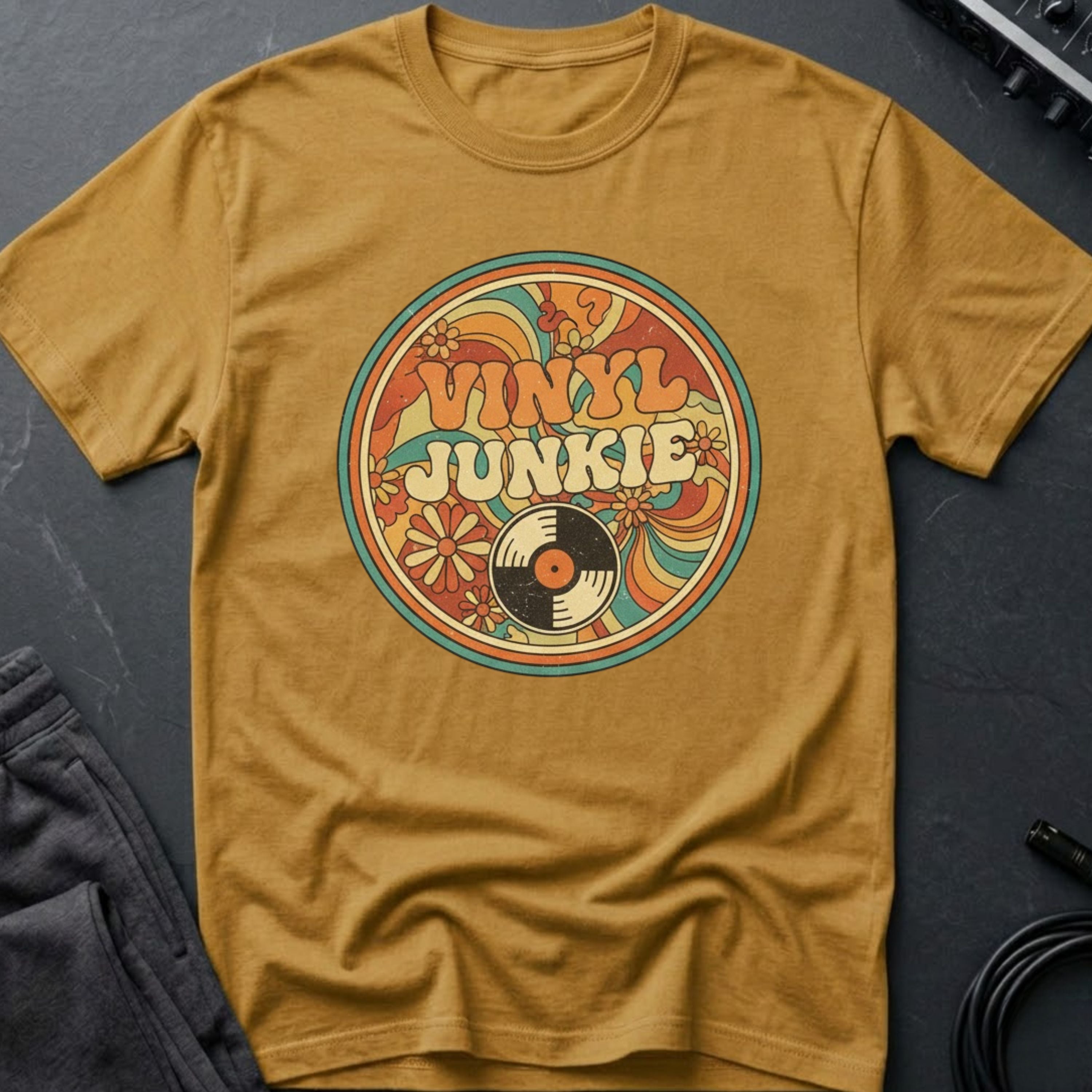 Vinyl Junkie Retro 70's T-Shirt