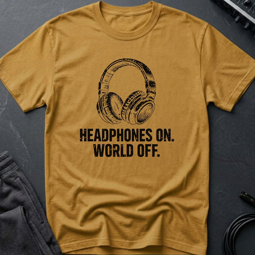 Headphones On. World Off. T-Shirt