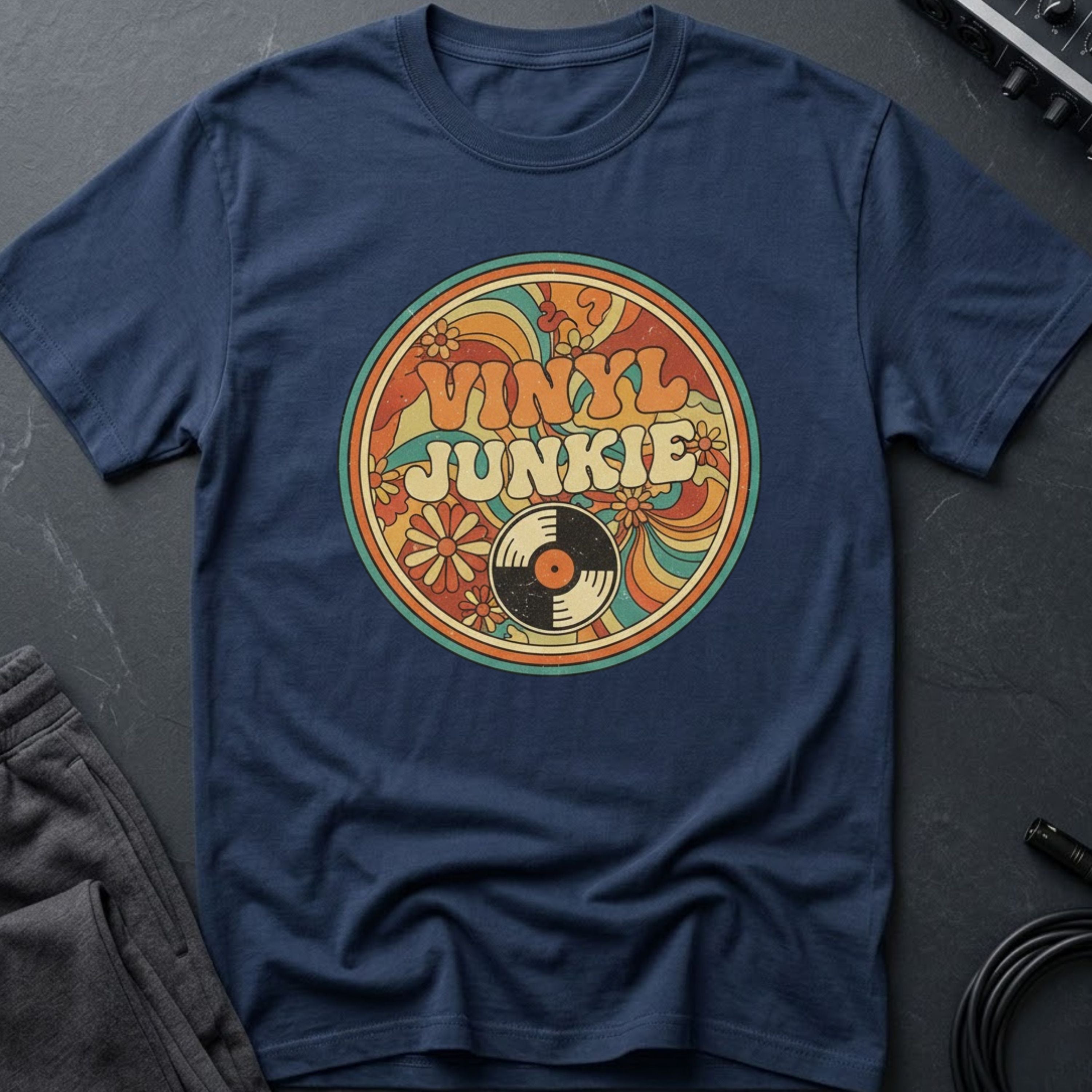 Vinyl Junkie Retro 70's T-Shirt