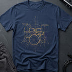 Drum Set Line Art T-Shirt