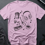 Music Coffee Line Art T-Shirt