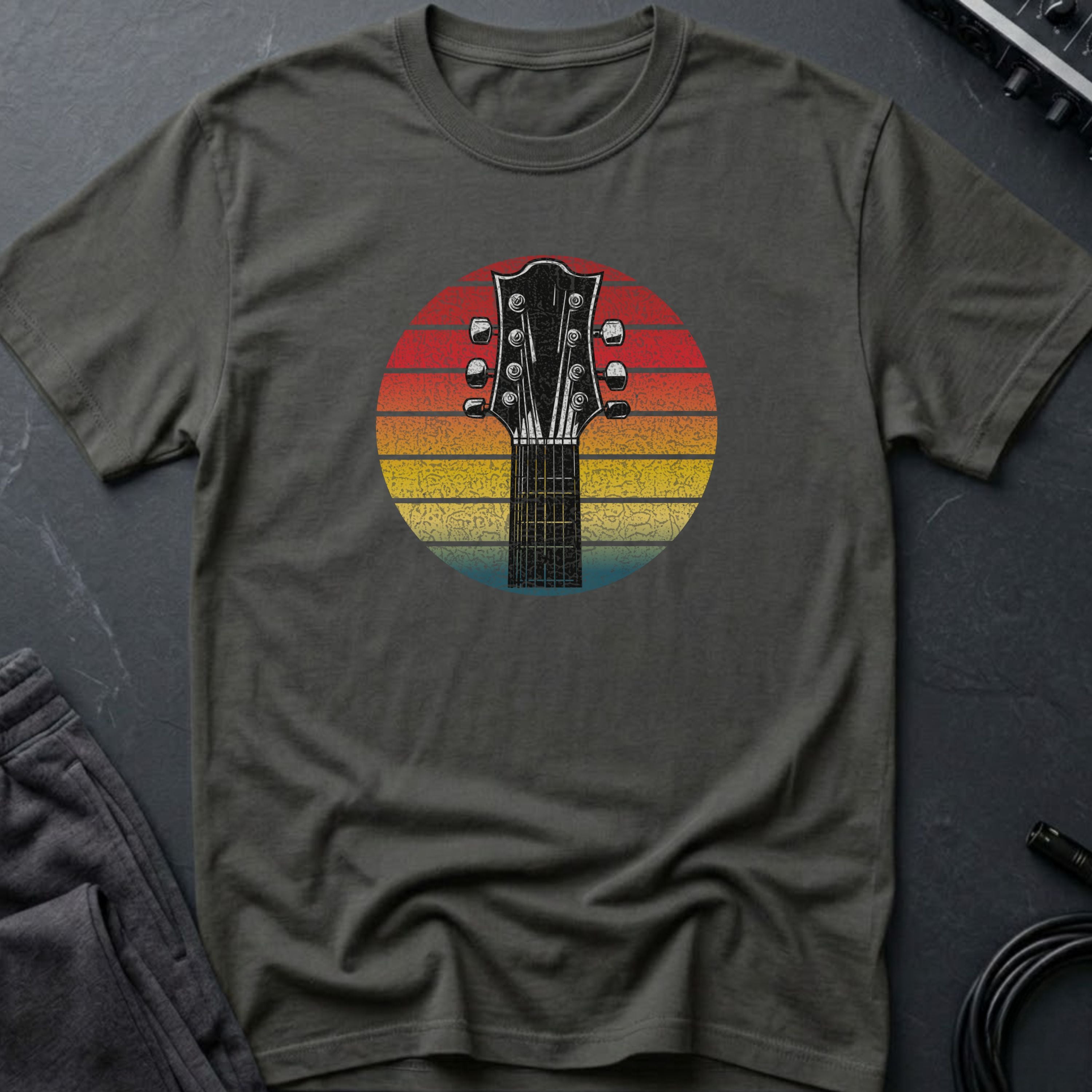 Retro Sunset Guitar T-Shirt