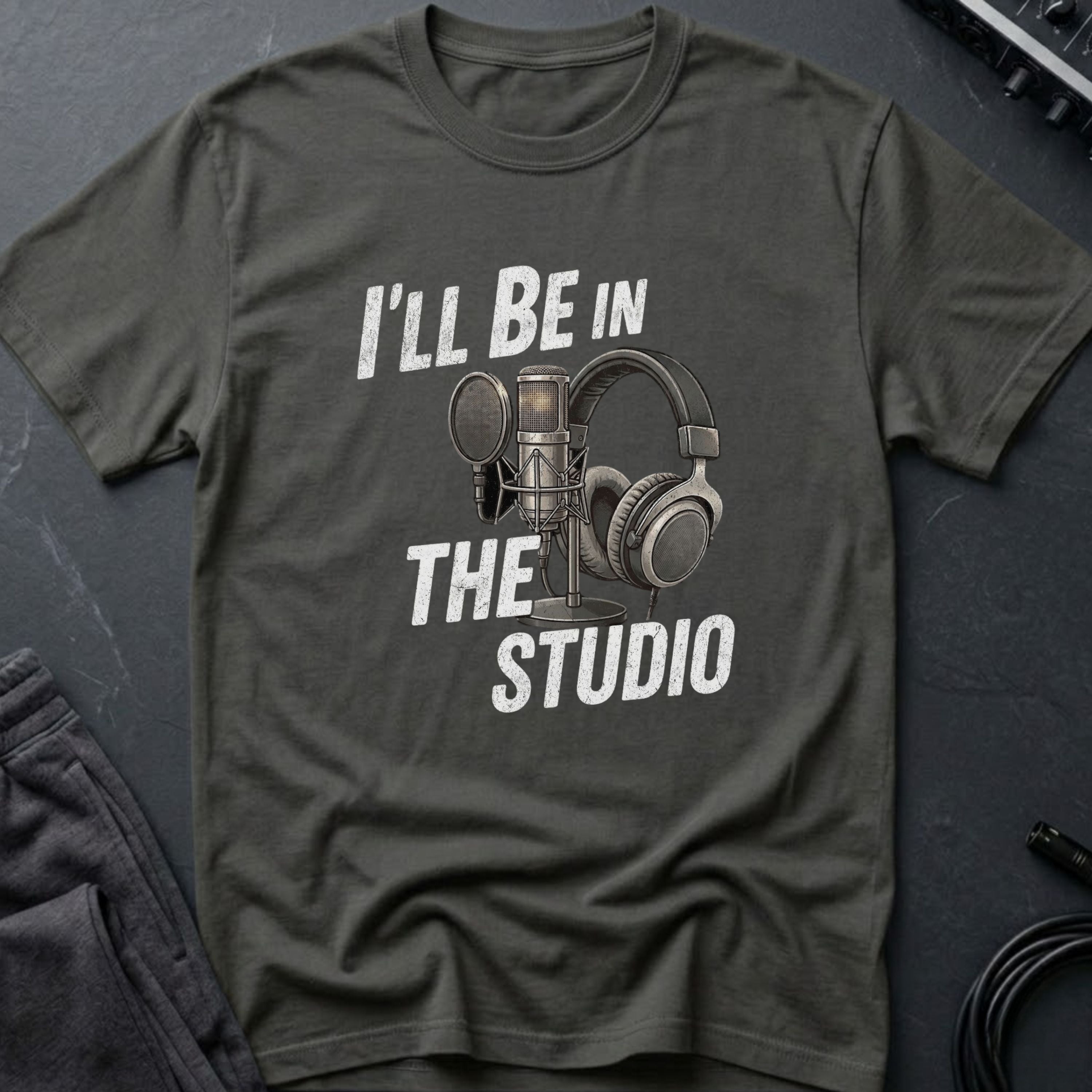 I'll Be In The Studio B&W T-Shirt