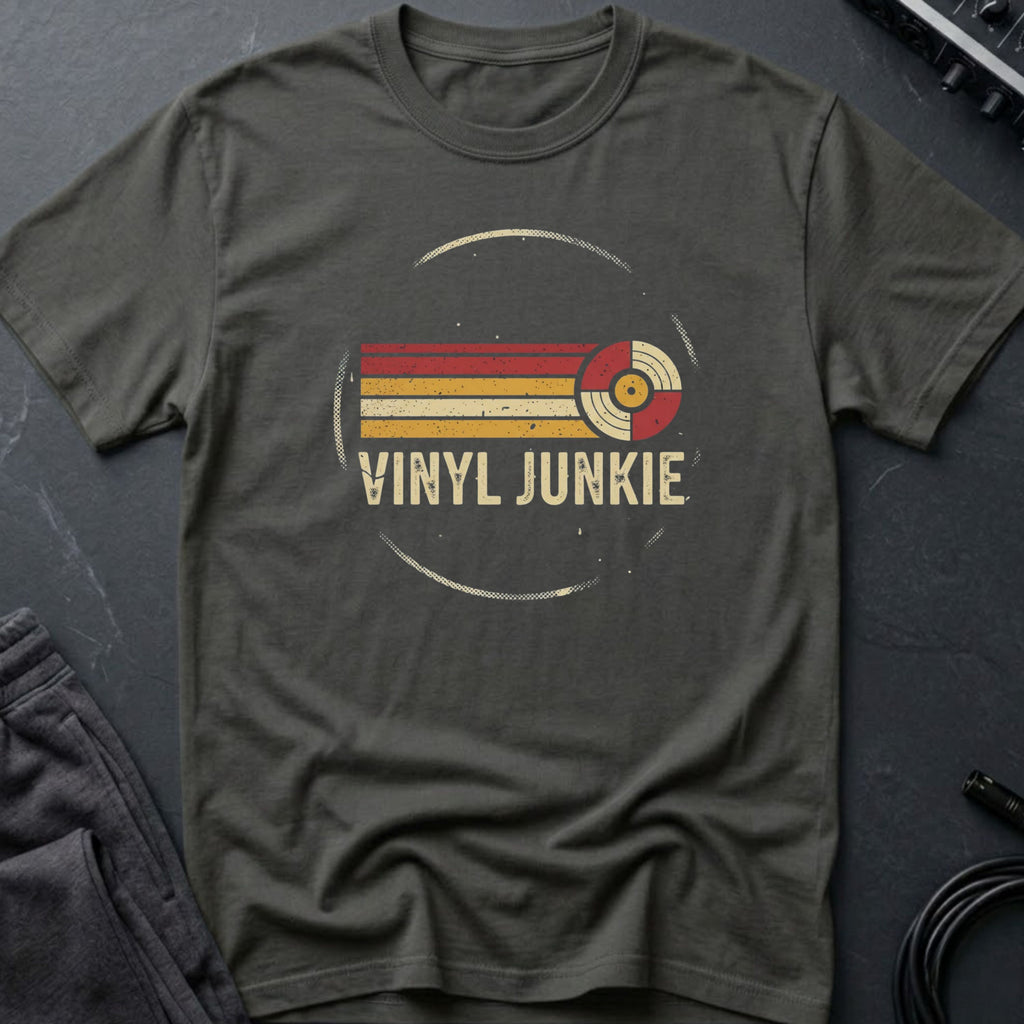 Vinyl Junkie Circular Retro T-Shirt