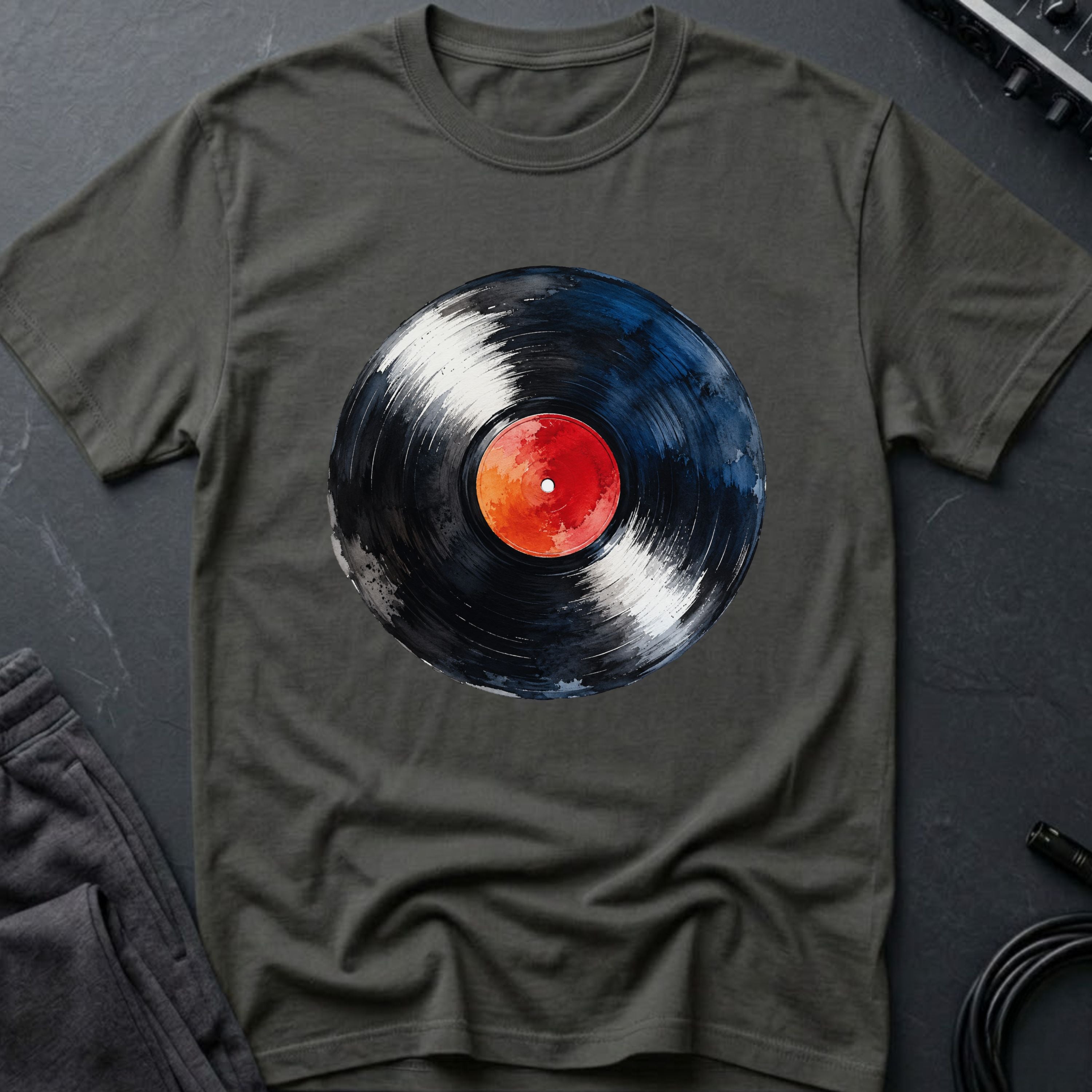 Watercolor Vinyl Record T-Shirt