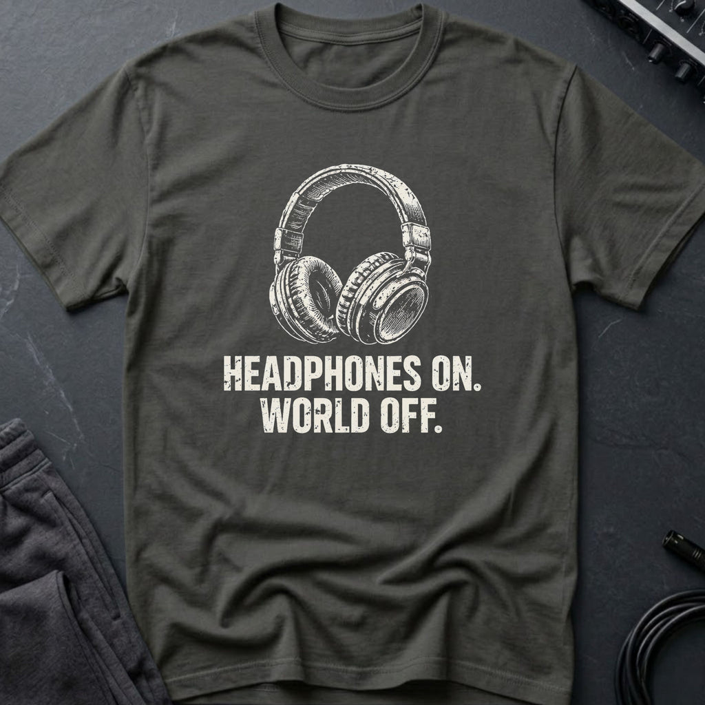 Headphones On. World Off. T-Shirt