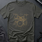 Drum Set Line Art T-Shirt