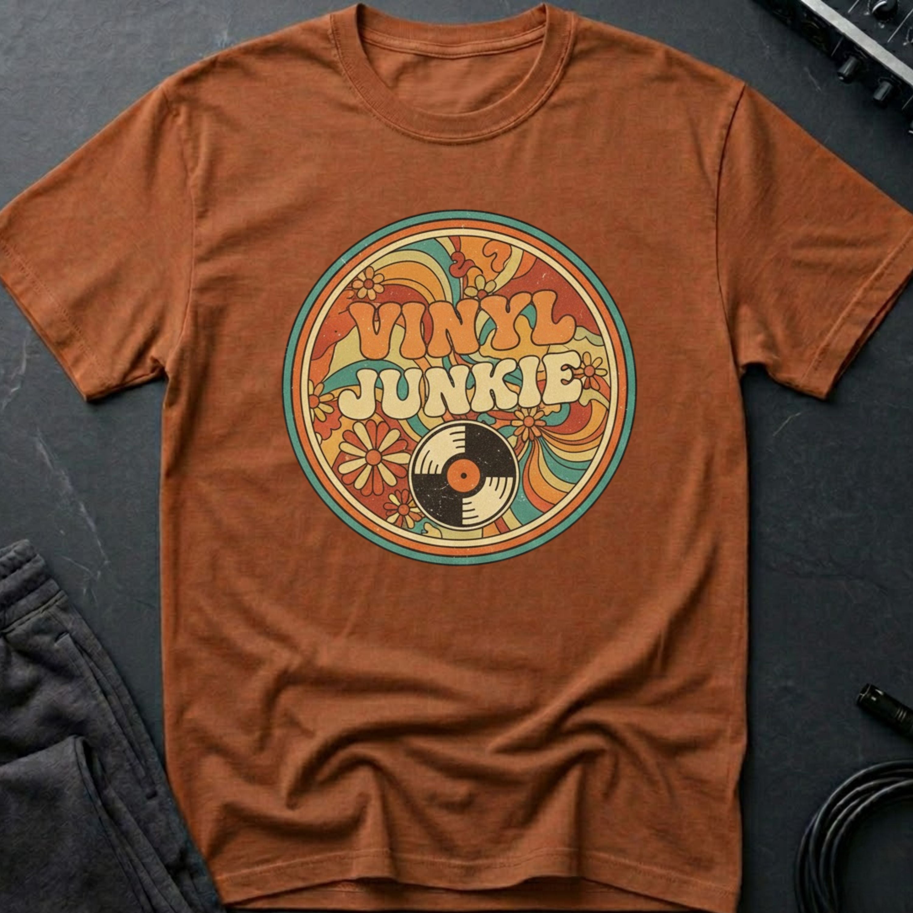 Vinyl Junkie Retro 70's T-Shirt